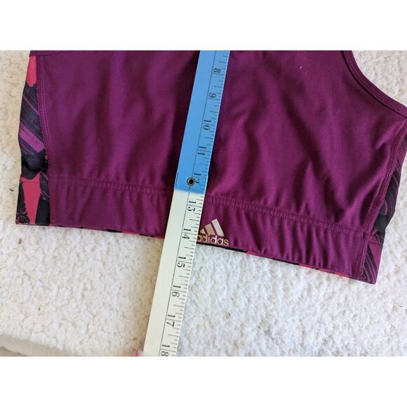 Adidas Sports Bra Size Medium M Purple High Neck - Picture 3 of 7